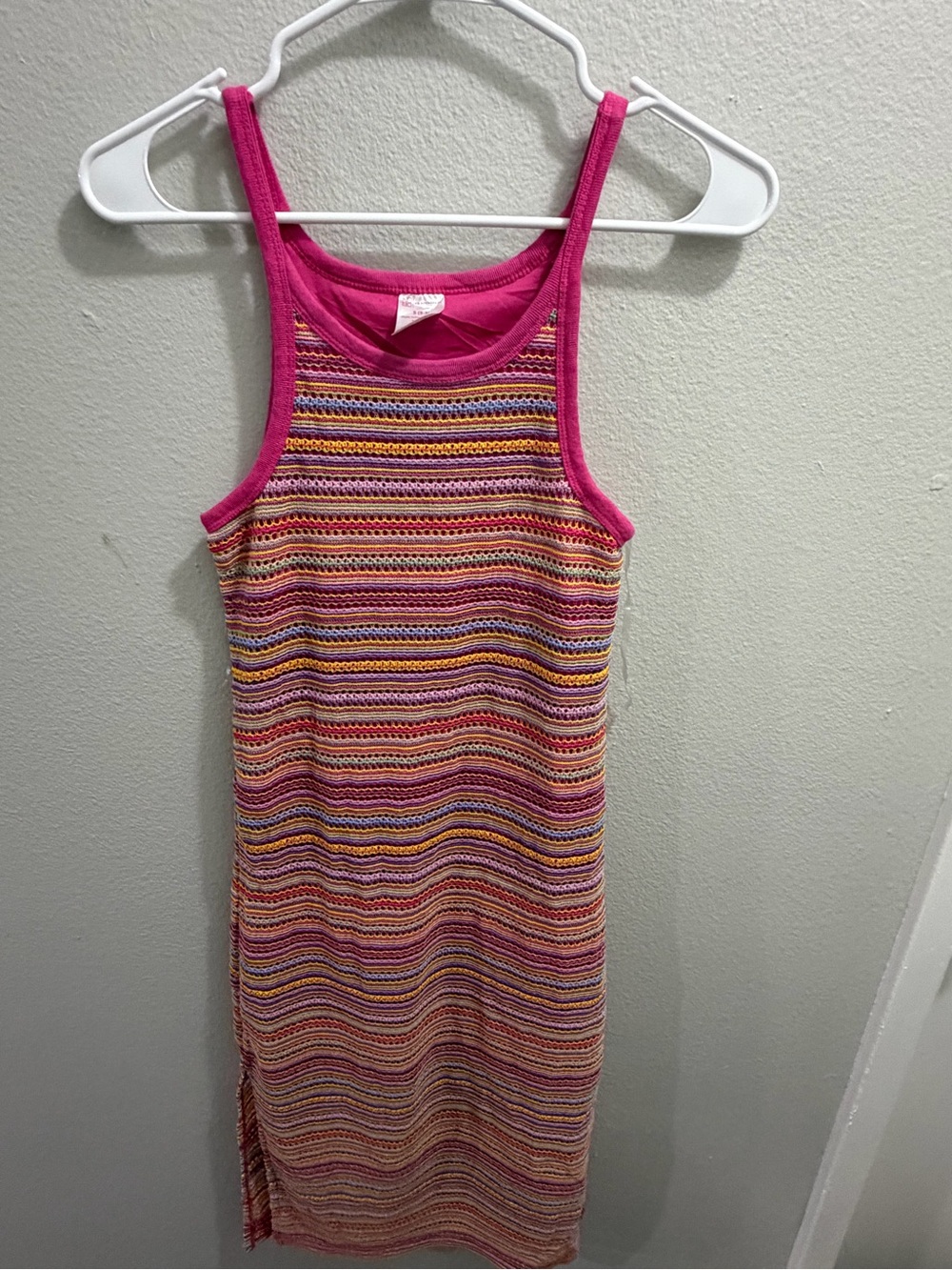 No Boundaries Pink Multicolor Striped Knit Maxi Dress